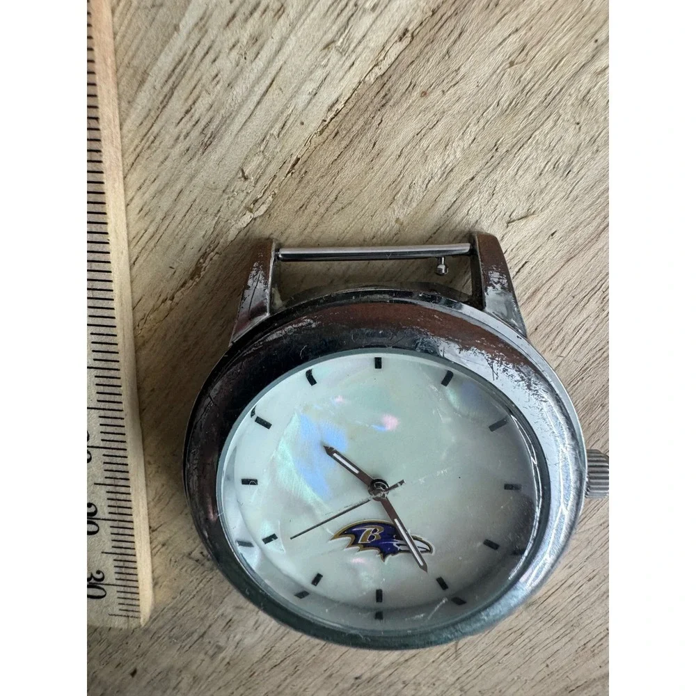 Baltimore Ravens Sparo Watch Head Mother of‎ Pearl Dial NFL Japan Silver Tone